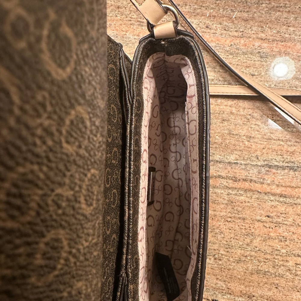 Guess Patterned Brown Crossbody Bag - image 3